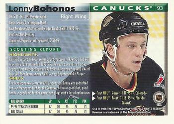 1995-96 Bowman #93 Lonny Bohonos Back