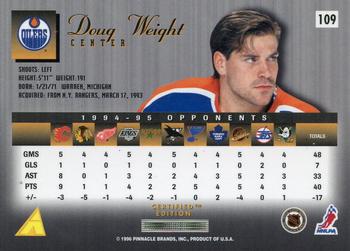 1995-96 Select Certified #109 Doug Weight Back