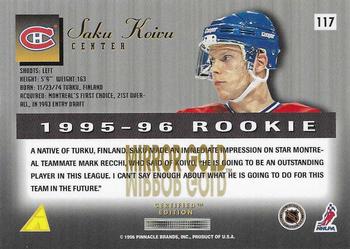 1995-96 Select Certified - Mirror Gold #117 Saku Koivu Back