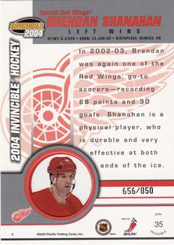 2003-04 Pacific Invincible - Red #35 Brendan Shanahan Back