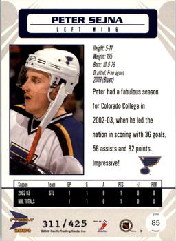 2003-04 Pacific Prism - Gold #85 Peter Sejna Back