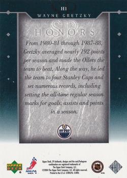 2003-04 SP Authentic - SP Honors #H1 Wayne Gretzky Back