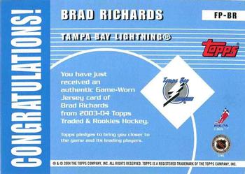 2003-04 Topps Traded & Rookies - Future Phenoms #FP-BR Brad Richards Back