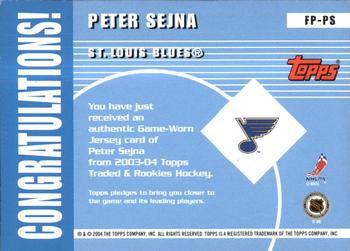 2003-04 Topps Traded & Rookies - Future Phenoms #FP-PS Peter Sejna Back