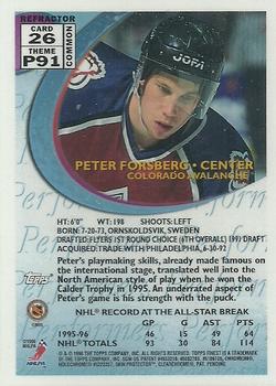 1995-96 Finest - Refractors #26 Peter Forsberg Back