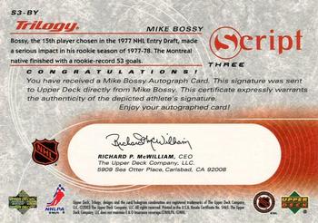 2003-04 Upper Deck Trilogy - Scripts #S3-BY Mike Bossy Back