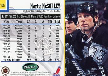1995-96 Parkhurst International #105 Marty McSorley Back