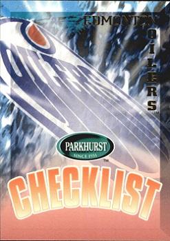 1995-96 Parkhurst International #351 Oilers Checklist Front