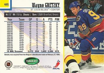 1995-96 Parkhurst International #449 Wayne Gretzky Back