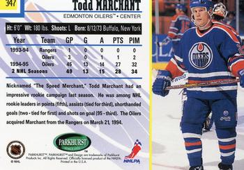 1995-96 Parkhurst International #347 Todd Marchant Back