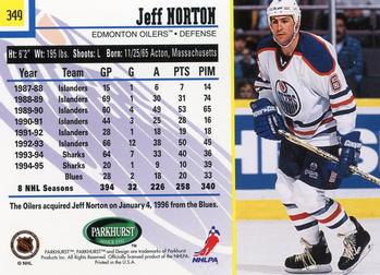 1995-96 Parkhurst International #349 Jeff Norton Back