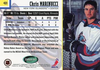1995-96 Parkhurst International #401 Chris Marinucci Back