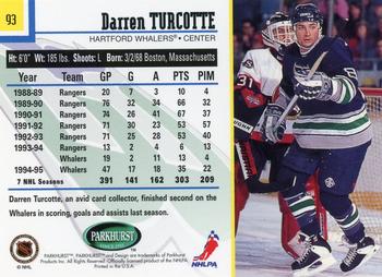 1995-96 Parkhurst International #93 Darren Turcotte Back
