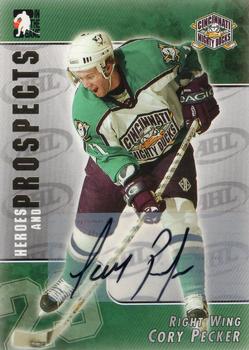 2004-05 In The Game Heroes and Prospects - Autographs #A-CP Cory Pecker Front