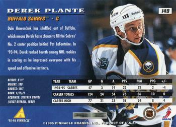 1995-96 Pinnacle #149 Derek Plante Back