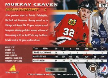 1995-96 Pinnacle #179 Murray Craven Back