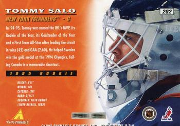 1995-96 Pinnacle #202 Tommy Salo Back