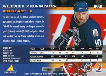1995-96 Pinnacle #23 Alexei Zhamnov Back