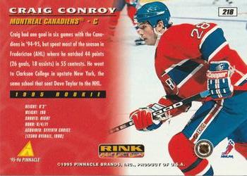 1995-96 Pinnacle - Rink Collection Artist's Proofs #218 Craig Conroy Back