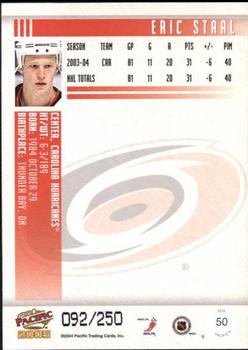 2004-05 Pacific - Blue #50 Eric Staal Back