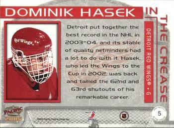 2004-05 Pacific - In the Crease #5 Dominik Hasek Back