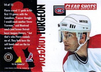 1995-96 Pinnacle - Clear Shots #14 Pierre Turgeon Back