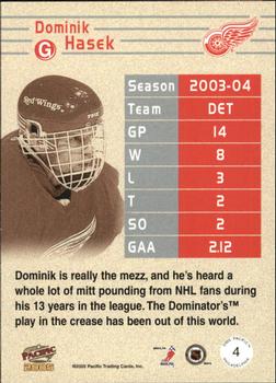2004-05 Pacific - Philadelphia #4 Dominik Hasek Back