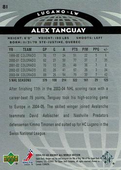 2004-05 Upper Deck All-World Edition - Gold #81 Alex Tanguay Back