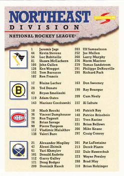 1995-96 Score #329 Northeast Division Checklist Front