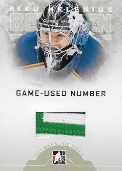2008-09 In The Game Between The Pipes - Game-Used Numbers #GUN-12 Riku Helenius  Front