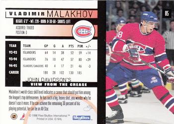 1995-96 SkyBox Impact #85 Vladimir Malakhov Back