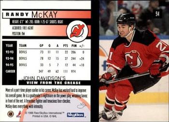 1995-96 SkyBox Impact #94 Randy McKay Back