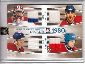 2008-09 In The Game Bleu Blanc et Rouge - Decades #D-05 Patrick Roy / Chris Chelios / Bobby Smith / Mats Naslund Front