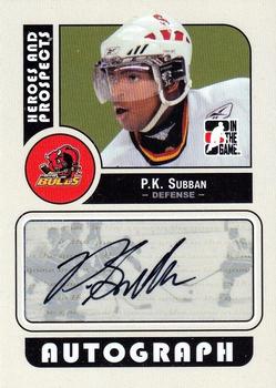 2008-09 In The Game Heroes and Prospects - Autographs #A-PKS P.K. Subban  Front