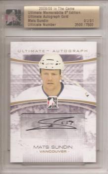 2008-09 In The Game Ultimate Memorabilia - Autographs Gold #30 Mats Sundin  Front