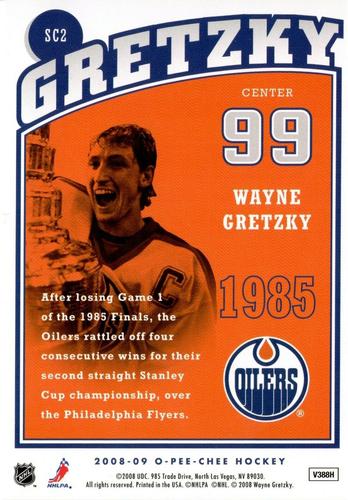 2008-09 O-Pee-Chee - Wayne Gretzky Tribute #SC2 Wayne Gretzky Back