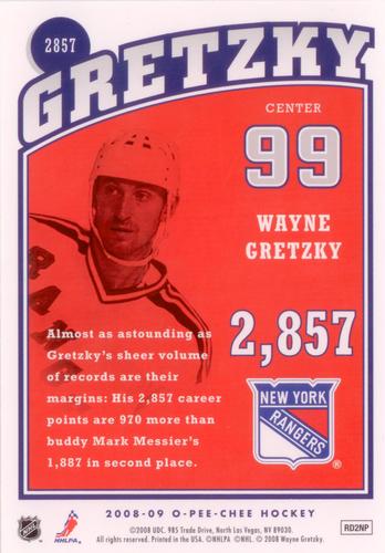 2008-09 O-Pee-Chee - Wayne Gretzky Tribute #2857 Wayne Gretzky Back