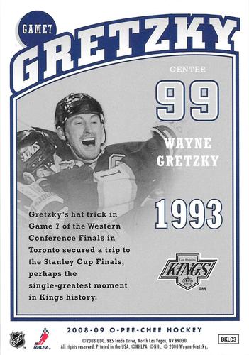 2008-09 O-Pee-Chee - Wayne Gretzky Tribute #GAME7 Wayne Gretzky Back