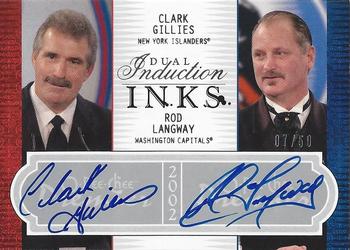 2008-09 O-Pee-Chee Premier - Inductions Ink Dual #2PI-GL Clark Gillies / Rod Langway Front
