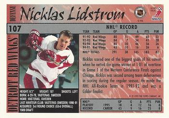 1995-96 Topps #107 Nicklas Lidstrom Back