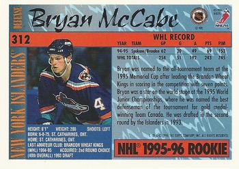 1995-96 Topps #312 Bryan McCabe Back