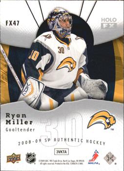 2008-09 SP Authentic - Holoview FX #FX47 Ryan Miller Back