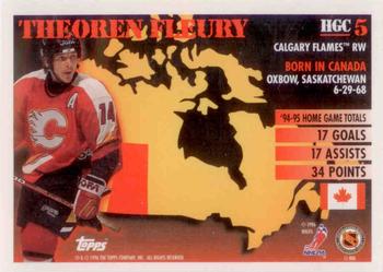 1995-96 Topps - Home Grown Canada #HGC5 Theoren Fleury Back