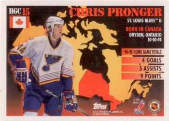 1995-96 Topps - Home Grown Canada #HGC15 Chris Pronger Back