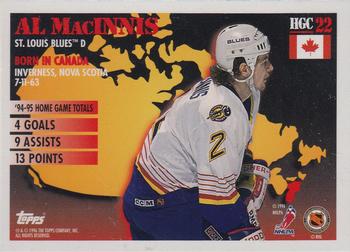 1995-96 Topps - Home Grown Canada #HGC22 Al MacInnis Back