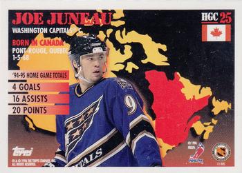 1995-96 Topps - Home Grown Canada #HGC25 Joe Juneau Back