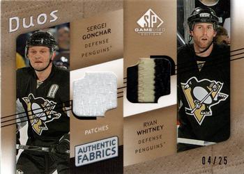 2008-09 SP Game Used - Authentic Fabrics Duos Patches #AF2-GW Sergei Gonchar / Ryan Whitney  Front