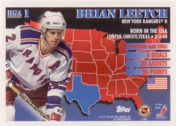 1995-96 Topps - Home Grown USA #HGA1 Brian Leetch Back
