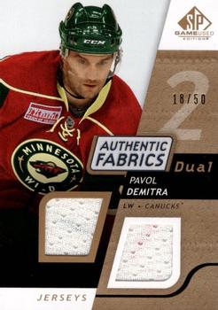 2008-09 SP Game Used - Authentic Fabrics Dual Gold #AF-DE Pavol Demitra  Front
