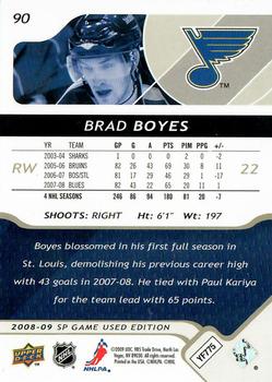 2008-09 SP Game Used - Gold Spectrum #90 Brad Boyes  Back